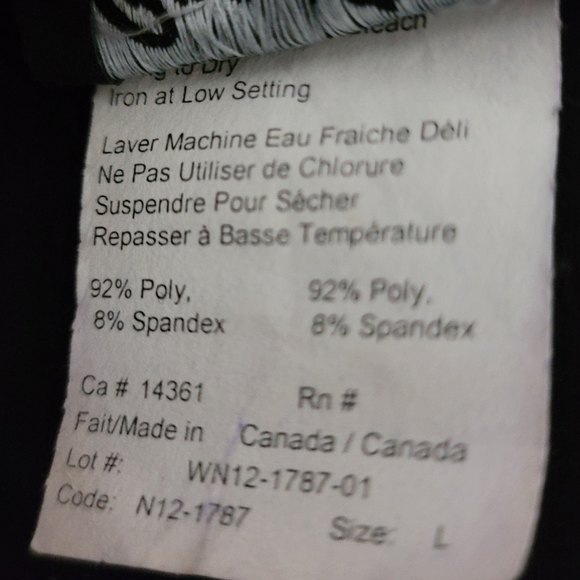 modes Crystal fashions patchwork leopard stripe black grey top - Picture 9 of 10